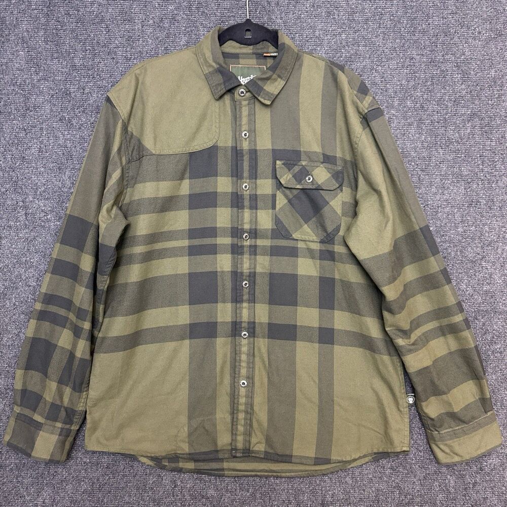 Howler Bros Shirt Mens Large Green Plaid Flannel Long Sleeve Button Up Harker